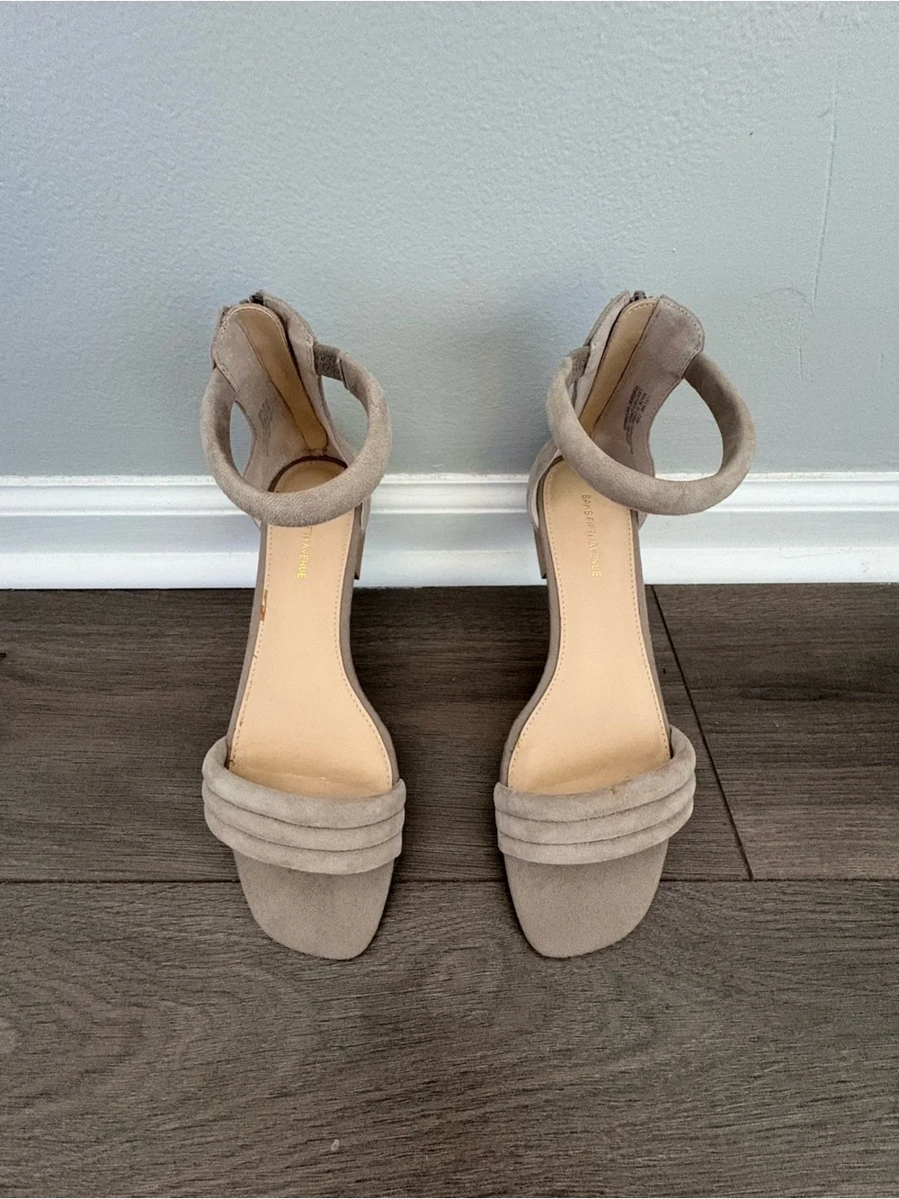 Women’s Saks Fifth Avenue Tan Suede Ankle-Strap Sandals - SIZE 7.5